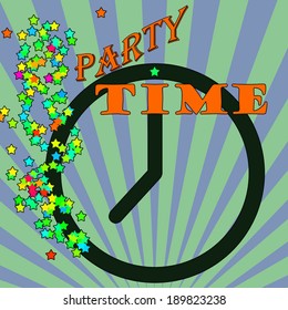 Abstract background with the text party time written inside, vector illustration