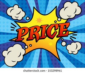 Abstract background with the text Price written inside, vector illustration