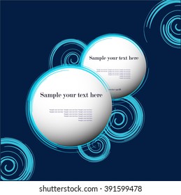 Abstract background with text and smooth lines