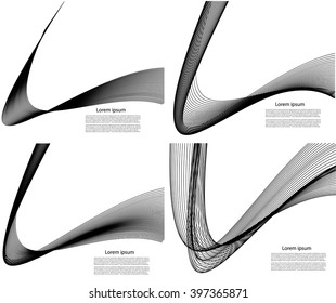Abstract background with text and smooth lines