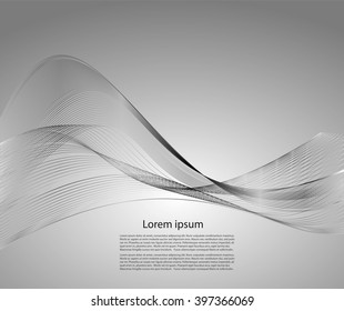 Abstract background with text and smooth lines