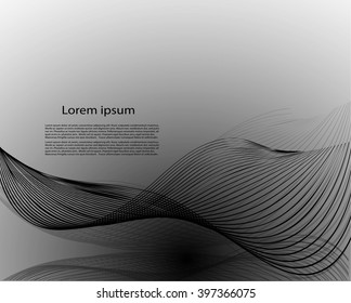 Abstract background with text and smooth lines