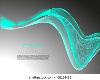 Abstract background with text and smooth lines
