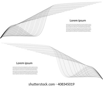 Abstract background with text and smooth lines