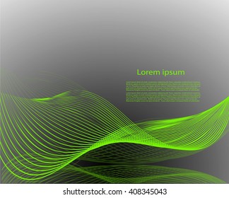 Abstract background with text and smooth lines