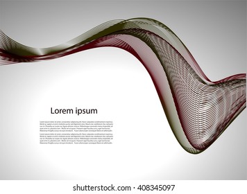 Abstract background with text and smooth lines