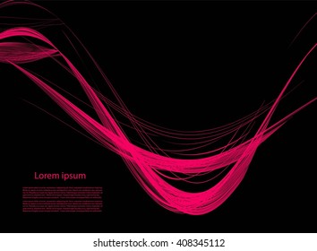 Abstract background with text and smooth lines