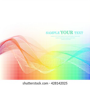 Abstract background with text and smooth lines