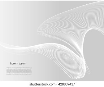 Abstract background with text and smooth lines