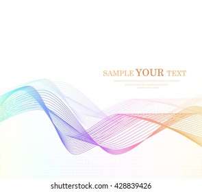Abstract background with text and smooth lines