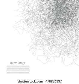 Abstract background with text and smooth lines