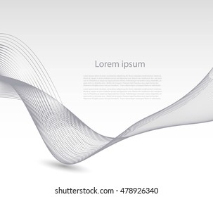Abstract background with text and smooth lines