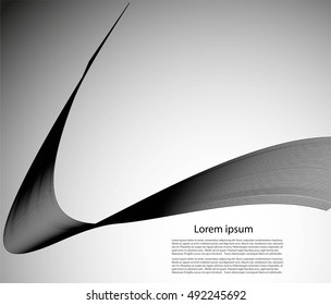 Abstract background with text and smooth lines