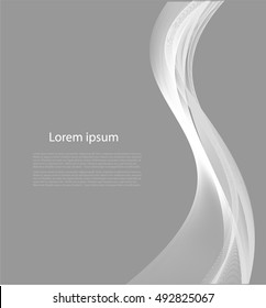 Abstract background with text and smooth lines