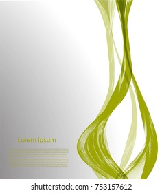 Abstract background with text and smooth lines