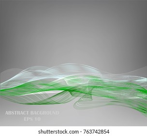 Abstract background with text and smooth lines