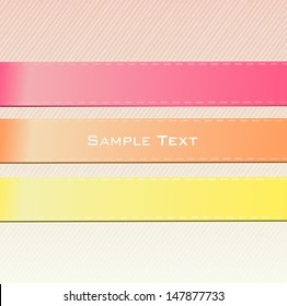 Abstract background with text in textured fabric lines. Vector design. 
