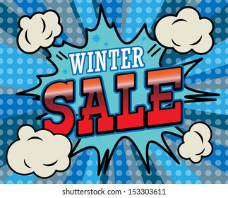 Abstract background with the text Winter Sale written inside, vector illustration