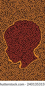 Abstract Background Texture with African Head Silhouette for Wallpaper, Poster, Backdrop at Black History Month