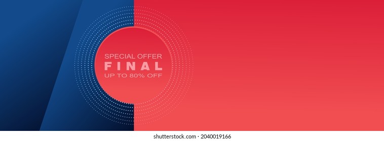 Abstract background texture Banner template design for sale, bright poster. Special offer for a big sale. a banner with a pink background, blue and blue halftones and shapes