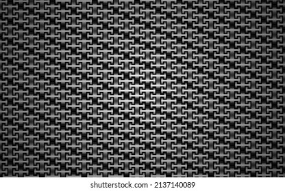 Texture abstraite d'arrière-plan. Motif répétitif à texture noire et grise de carbone. Motif de chaîne métallique. Chaîne de fer métallique.