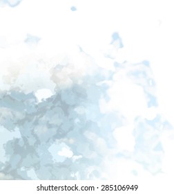 Abstract background texture with blue strokes of paint. Painted paper background for use as a background or design element. Abstract representations of blue sky, clouds or water.