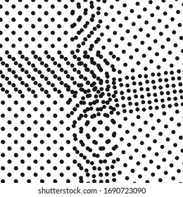 Fondo abstracto con textura de manchas negras caóticas de un pincel sobre un lienzo blanco