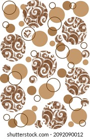 Abstract background texture. Circles in brown. Kitchen background