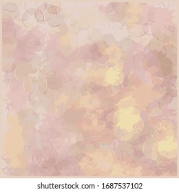 Abstract background texture with crossed circles in soft pink, yellow, light brown, grey. Vector illustration with pastel colors