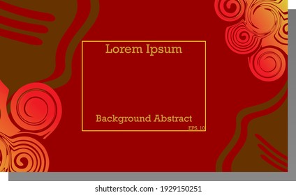 Abstract background texture, dark red, gradation yellow, trendy business template with writing space. Contemporary round ornament