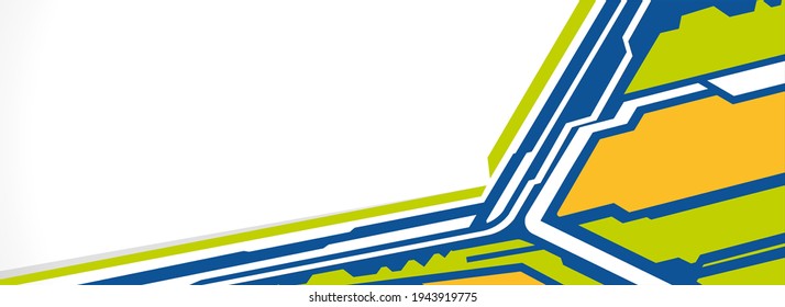 Diseño de textura de fondo abstracto, afiche brillante. Banner blanco con franjas amarillas, verdes y azules