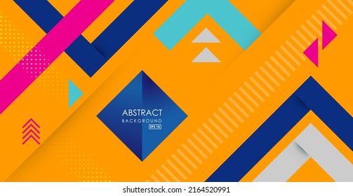 abstract background texture design, bright poster, banner yellow background, pink and blue stripes and shapes. eps10 vector