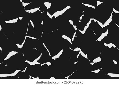 Abstract background texture with destruction effect, ink stains, grunge. Distress overlay, rough dirty wall concept. Black, gray. Worn, torn, weathered effect. Vector background
