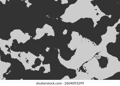 Abstract background texture with destruction effect, ink stains, grunge. Distress overlay, rough dirty wall concept. Black, gray. Worn, torn, weathered effect. Vector background