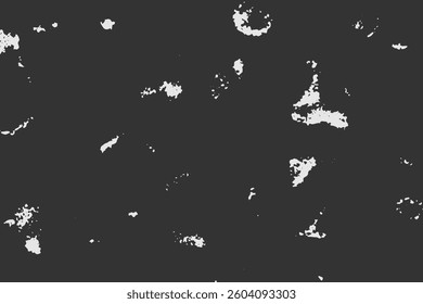 Abstract background texture with destruction effect, ink stains, grunge. Distress overlay, rough dirty wall concept. Black, gray. Worn, torn, weathered effect. Vector background