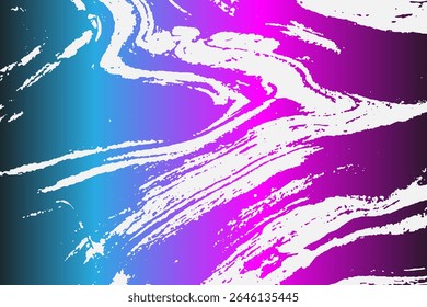 Abstract background texture with destruction effect, ink stains, grunge. Distress overlay, rough dirty wall concept. Lilac blue metallic. Worn, torn, weathered effect. Vector background
