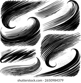 Abstract background texture of dynamic, curved strokes. Hand-drawn sketchy lines create a sense of speed and motion, enhancing modern and energetic graphic designs.