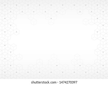 Abstract background, texture with gray hexagon, vector illustration