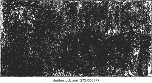 Abstract background texture grunge black white distressed rough pattern. Dirty aged scratched cracked vintage worn surface noise grain overlay artistic monochrome urban industrial ink paint splatter stain frame border