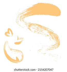 Abstract background, texture with the image of hearts and shells in a trendy sand shade.