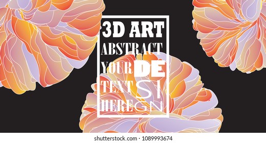 Abstract Background Texture And Minimal Covers Design. 3D Art & Abstract Your Text Here. Flower Pattern Design Color. For Card, Placards, Banners, Presentations. Vector Illustration. Eps10.
