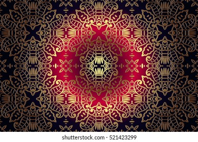 abstract background texture of an old Victorian pattern in gold