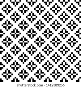 Abstract background. Texture of abstract repeating geometric flower motif. Seamless pattern. Modern monochrome design - wallpaper or fabric decoration.