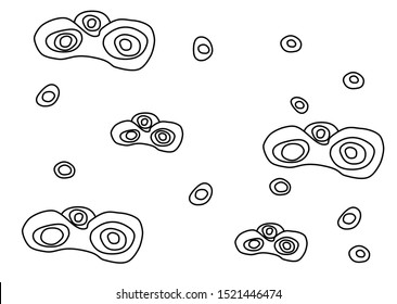Abstract background, texture. Shapes on a white background. Wavy, round elements. Graphic illustration modern, vector 