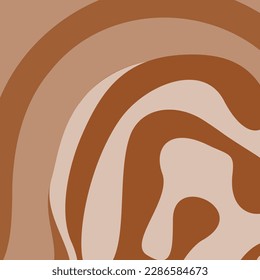 Abstract background texture in trendy coffee shades with wavy rounded lines. Happy coffee day