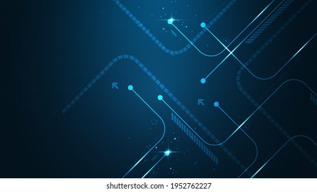 Antecedentes abstractos que transmiten la tecnología moderna y la innovación en un fondo azul oscuro.