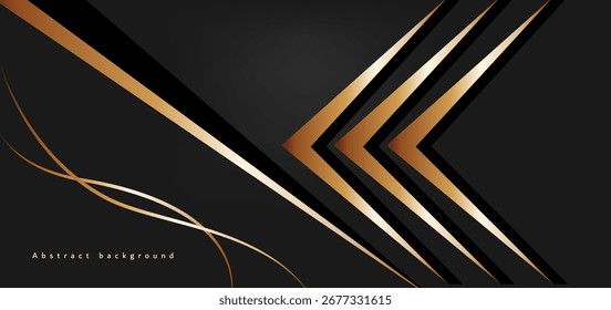 Fondo Abstractas que da una sensación lujosa y moderna. La estructura principal son líneas de oro dispuestas en Formas y ángulos que se inclinan hacia los lados.