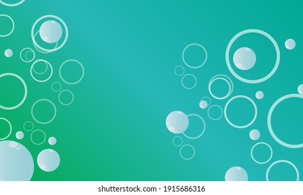 Abstract background. With the theme of air bubbles and thin circles. Light blue color. Clear screen