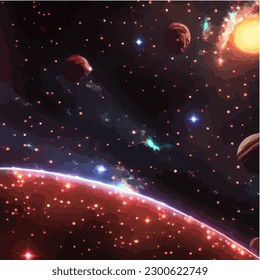 Antecedentes abstractos en el tema del universo cósmico, ilustración del vector EPS 10 