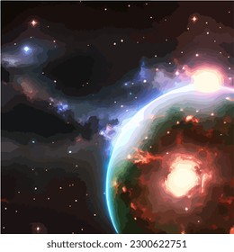 Antecedentes abstractos en el tema del universo cósmico, ilustración del vector EPS 10 